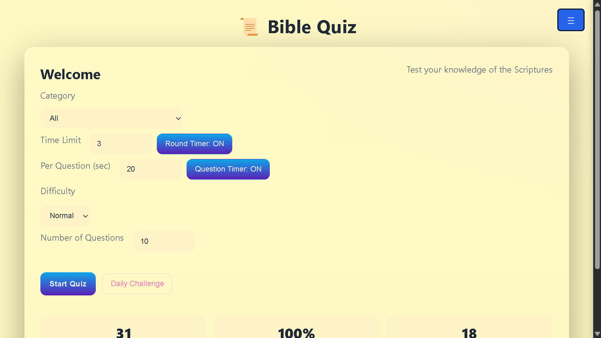 Bible-Quiz Website